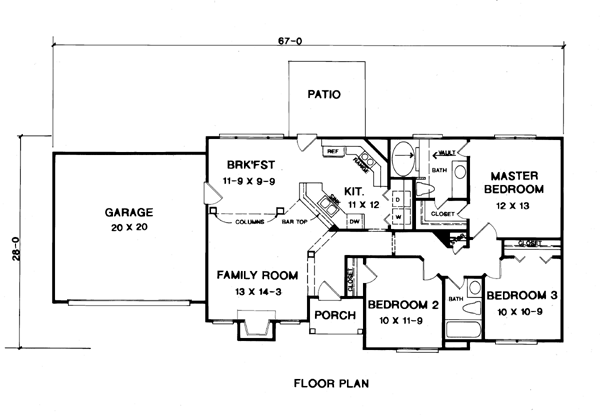 Ranch Level One of Plan 58084