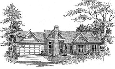Ranch Elevation of Plan 58084