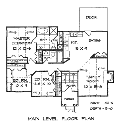 House Plan 58087 First Level Plan