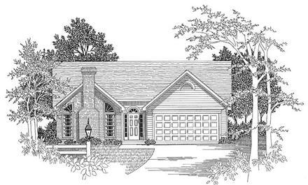 Ranch Elevation of Plan 58089