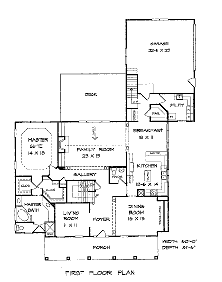 House Plan 58096 First Level Plan