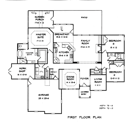 House Plan 58097 First Level Plan