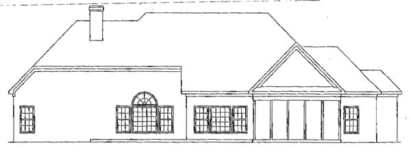 Traditional Rear Elevation of Plan 58097