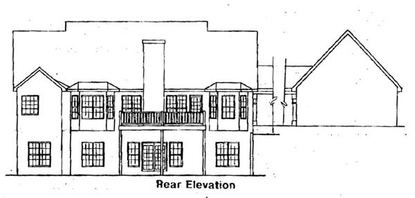 Country Rear Elevation of Plan 58102