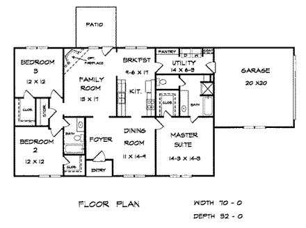 House Plan 58104 First Level Plan