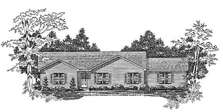 Ranch Elevation of Plan 58104