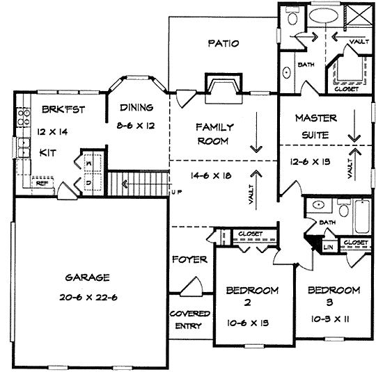 Ranch Level One of Plan 58112