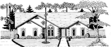 Ranch Elevation of Plan 58113