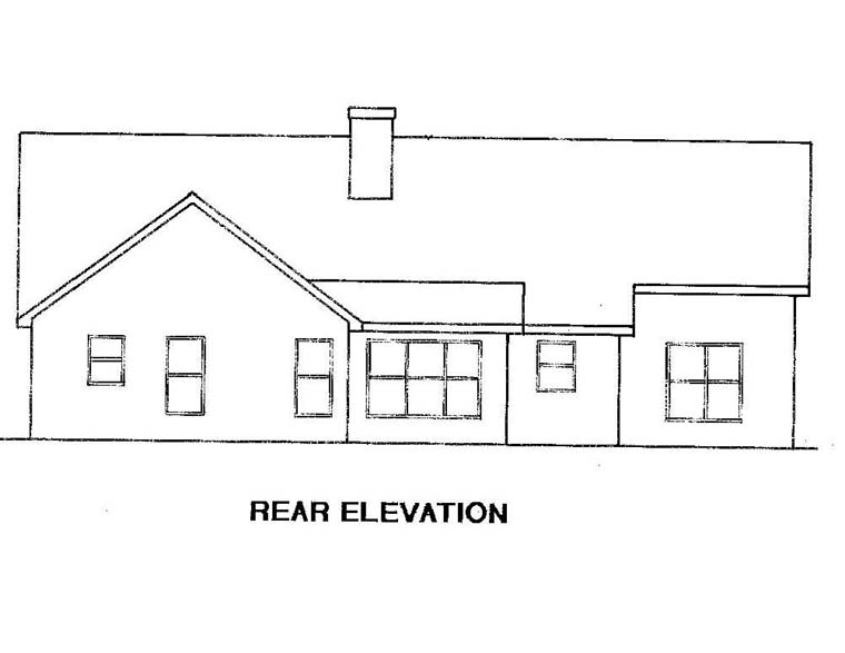 Traditional Rear Elevation of Plan 58115