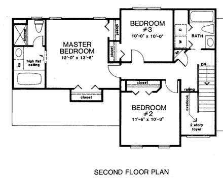 House Plan 58118 Second Level Plan