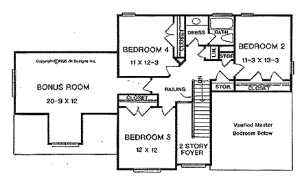 House Plan 58119 Second Level Plan