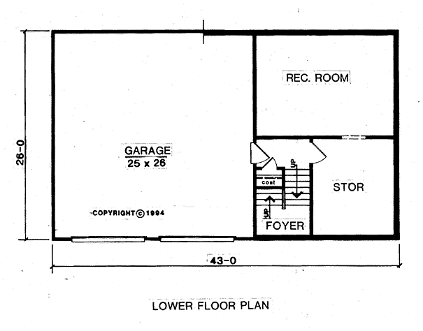 Traditional Lower Level of Plan 58123