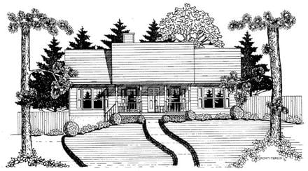 Ranch Elevation of Plan 58132