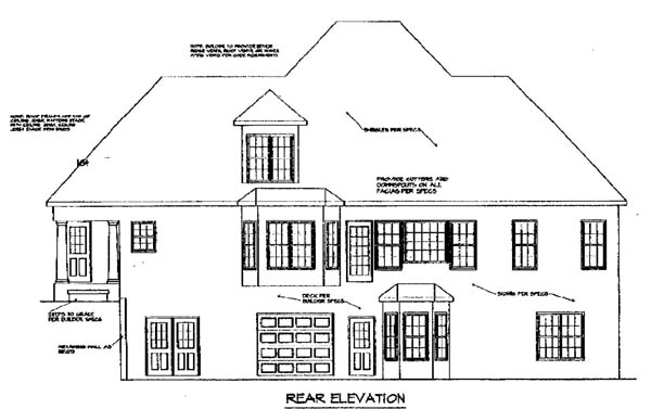 Cape Cod Rear Elevation of Plan 58137