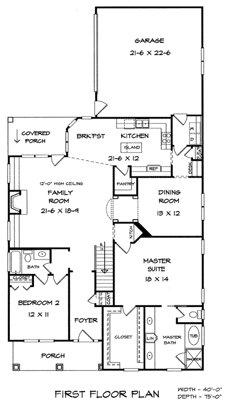 House Plan 58138 First Level Plan