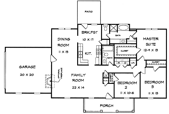 Ranch Level One of Plan 58147