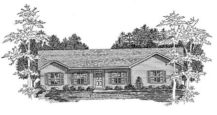 Ranch Elevation of Plan 58156