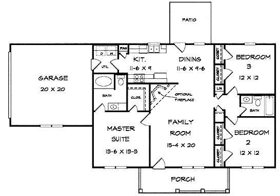 Ranch Level One of Plan 58157