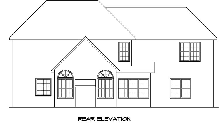 Traditional Rear Elevation of Plan 58159