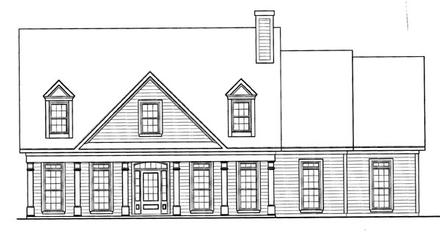 Cape Cod Elevation of Plan 58164