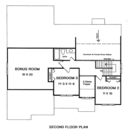 House Plan 58169 Second Level Plan