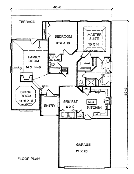 House Plan 58170 First Level Plan