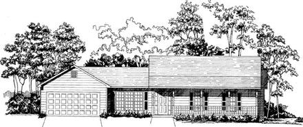 Ranch Elevation of Plan 58172