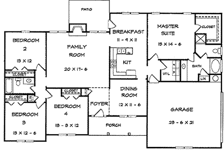 House Plan 58176 First Level Plan