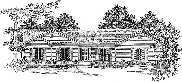 House Plan 58176 Elevation