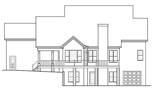 Traditional Rear Elevation of Plan 58177