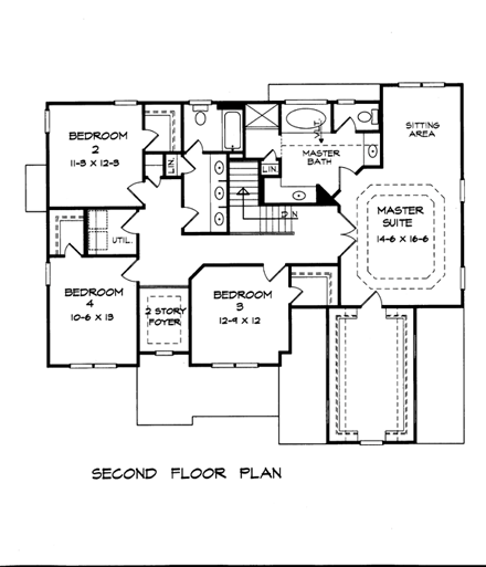 House Plan 58181 Second Level Plan