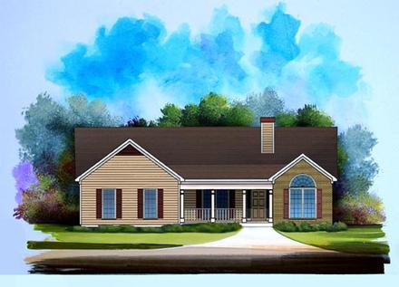 One-Story Ranch Elevation of Plan 58185