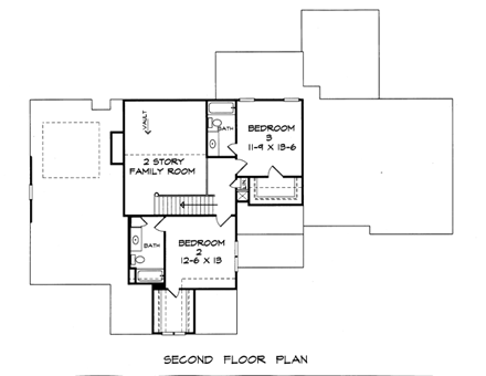 House Plan 58186 Second Level Plan