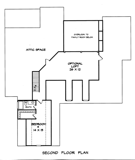 House Plan 58187 Second Level Plan