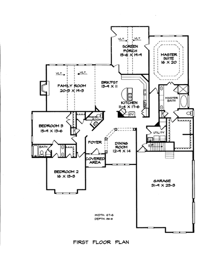 House Plan 58188 First Level Plan