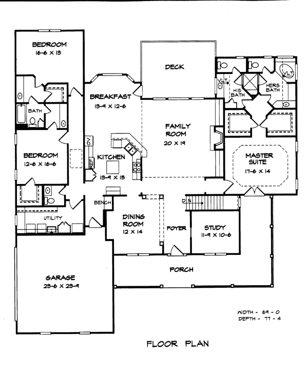 Country One-Story Level One of Plan 58193