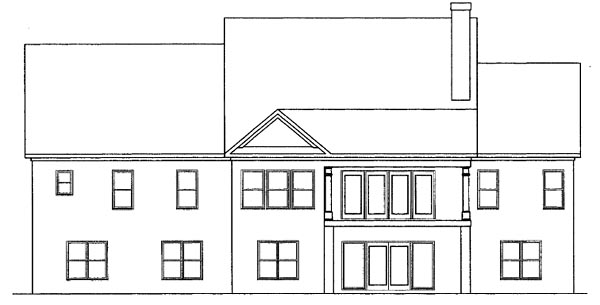 Craftsman Rear Elevation of Plan 58199