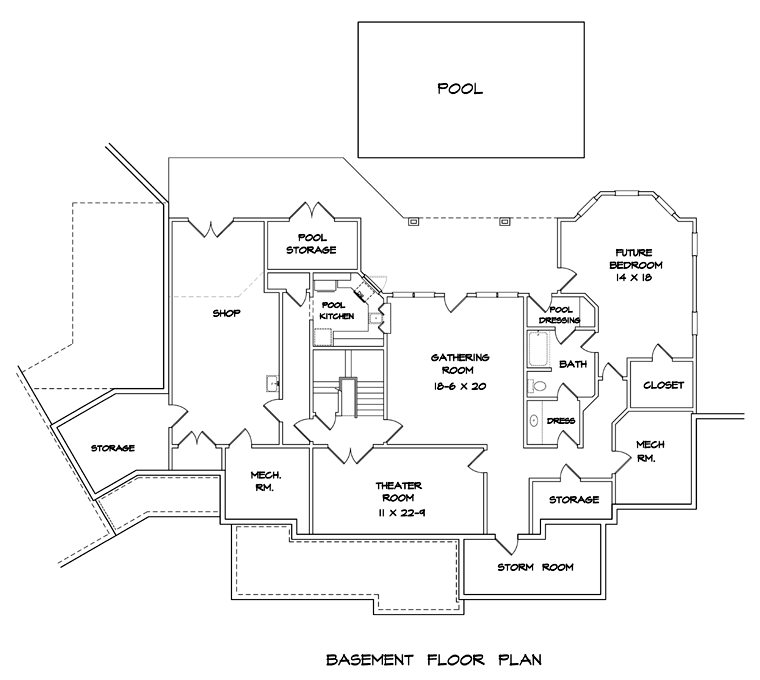 Traditional Lower Level of Plan 58200