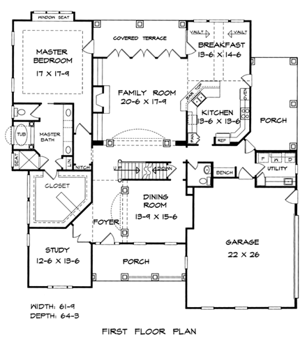 House Plan 58201 First Level Plan