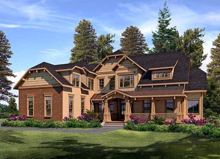 Craftsman French Country Elevation of Plan 58202