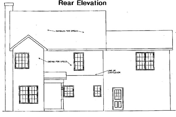 Traditional Rear Elevation of Plan 58206