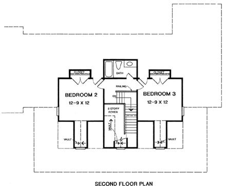 House Plan 58207 Second Level Plan