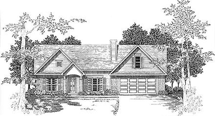 One-Story Traditional Elevation of Plan 58210