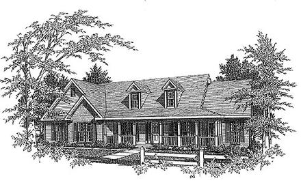 One-Story Traditional Elevation of Plan 58213