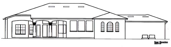 One-Story Traditional Rear Elevation of Plan 58213