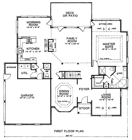 House Plan 58214 First Level Plan