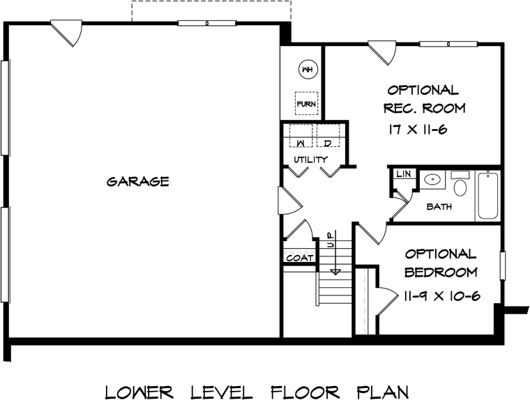 Traditional Lower Level of Plan 58218