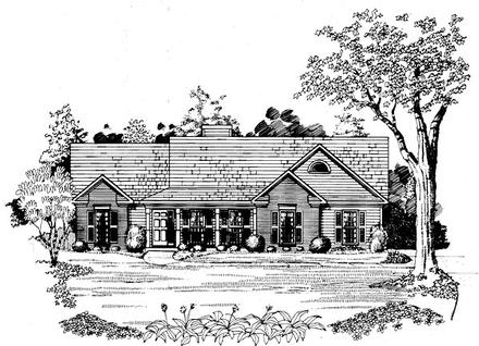 One-Story Ranch Elevation of Plan 58219