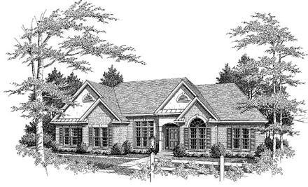 One-Story Traditional Elevation of Plan 58220