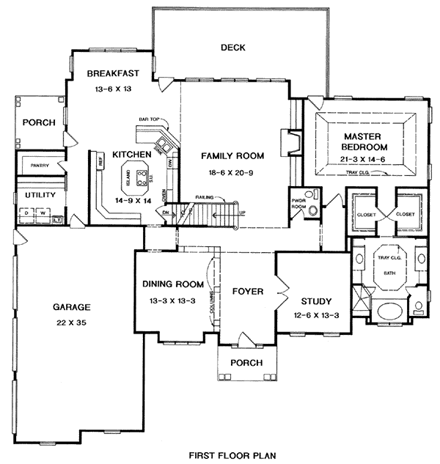 House Plan 58222 First Level Plan